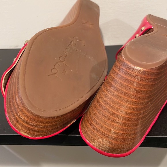 Splendid Greenville Red Faux Patent Leather Platform Sandals 7 - Picture 6 of 7